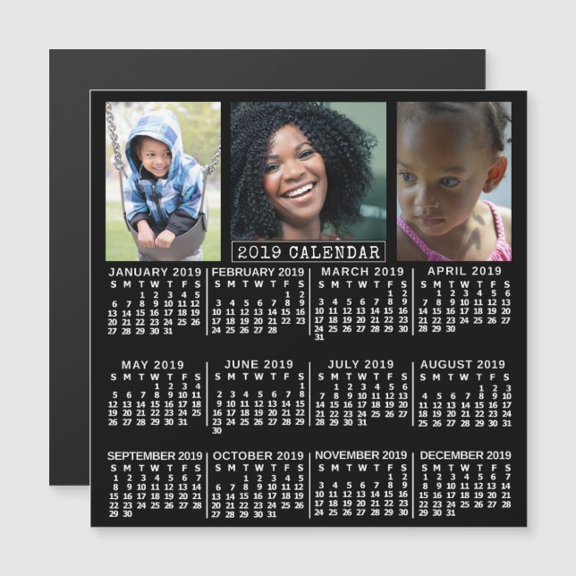 2019 Calendar (See Description for New Version)  Magnetic Invitation (Front/Back)