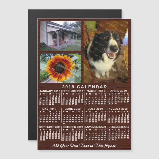 2019 Calendar (See Description for New Version)  Magnetic Invitation (Front/Back)
