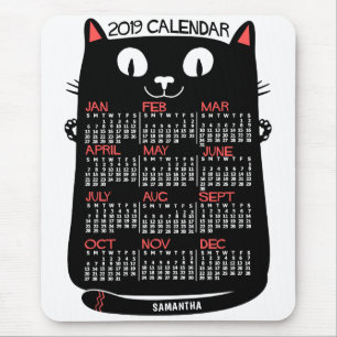 2019 Calendar (See Description for New Version) Mouse Mat