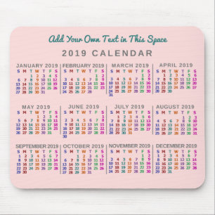 2019 Calendar (See Description for New Version)  Mouse Mat