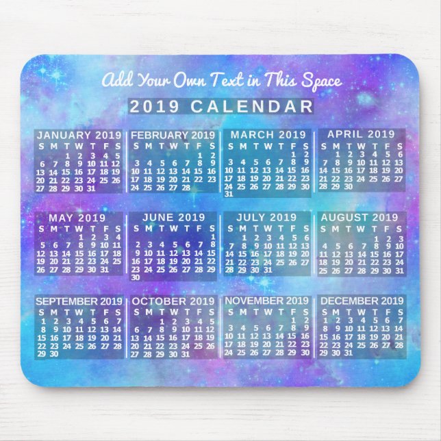 2019 Calendar (See Description for New Version)  Mouse Mat (Front)