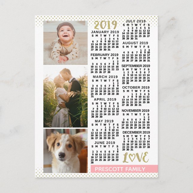 2019 Calendar (See Description for New Version)  Postcard (Front)
