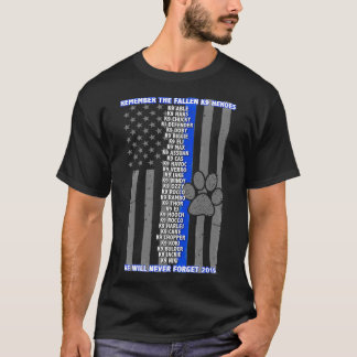 2019 Fallen K9 Memorial Thin Blue Line Family T-Shirt