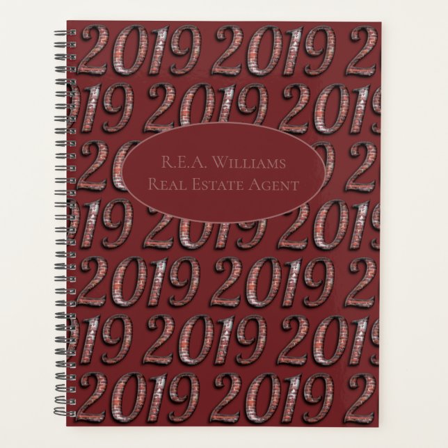 2019 Funny Bricks Numbers Real Estate Planner (Front)