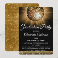 2019 Graduation Party Gold Disco Ball Sparkle