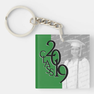 2019 Green Graduation Picture Key Ring