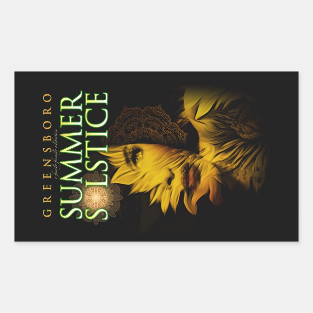 2019 Greensboro Summer Solstice Festival Souvenir Rectangular Sticker (Front)