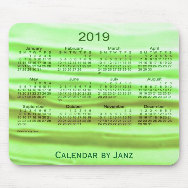 2019 Key Lime Frosting Calendar by Janz Mouse Mat (Front)