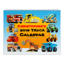 2019 Kids Construction Truck Calendar