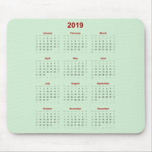 2019 Mouse Pad Calendar