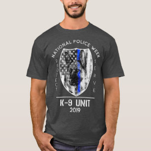 2019 National Police Week K9 Unit Thin Blue Line T-Shirt