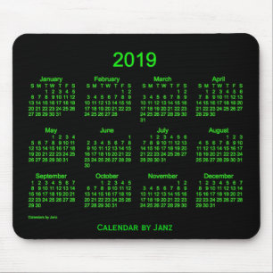 2019 Neon Green Calendar by Janz Mouse Mat