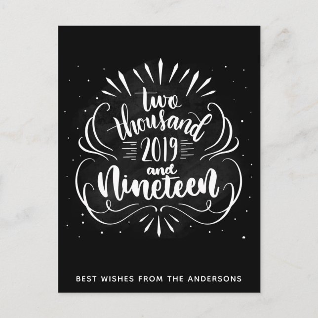 2019 new year wishes personalised postcard (Front)