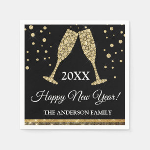 2019 New Year's Eve Party Faux Gold Foil Napkin