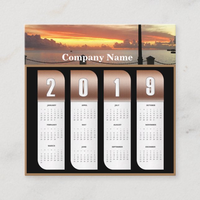 2019 Personalised Photo Calendars Square Business Card (Front)