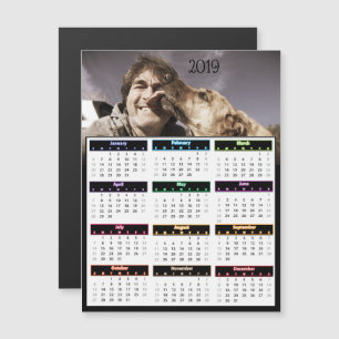 2019 Personalised Photo Mini Calendar Magnetic Invitation