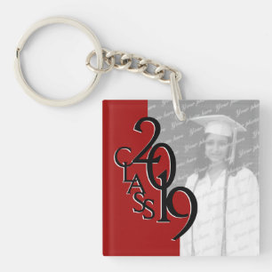 2019 Red Graduation Picture Key Ring
