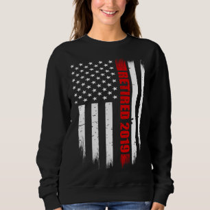 2019 Retired Firefighter Thin Red Line American Sweatshirt