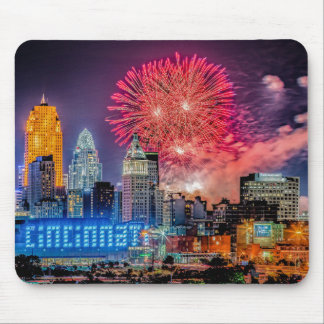 2019 WEBN Fireworks Cincinnati Skyline Photograph  Mouse Mat