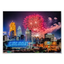 2019 WEBN Fireworks Cincinnati Skyline - Print