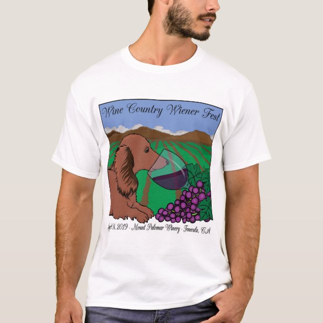 2019 Wine Country Wiener Fest T-shirt on white (Front)