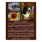 2019 Year Monthly Calendar Wood Custom 3 Photos