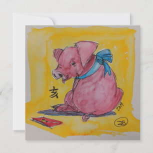 2019 Year of the Pig Greeting Card