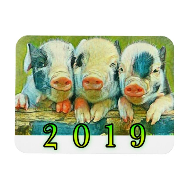 2019 Year of the Pig Magnet (Horizontal)