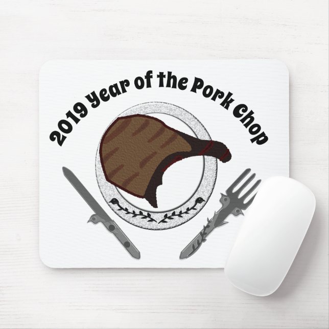 2019 Year of the Pork Chop Mouse Mat (With Mouse)