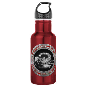 [201] Sacred Silver Scorpion on Black 532 Ml Water Bottle