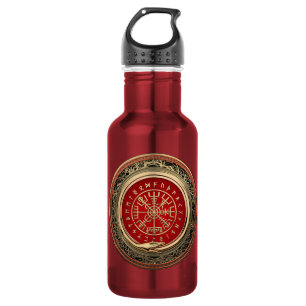 [201] Vegvisir - Viking Gold Magic Runic Compass 532 Ml Water Bottle