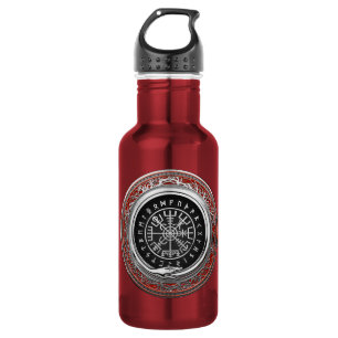 [201] Vegvisir - Viking Silver Magic Runic Compass 532 Ml Water Bottle