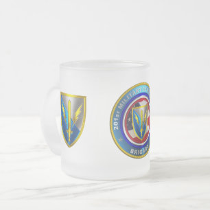 201st Expeditionary Military Intelligence Brigade Frosted Glass Coffee Mug