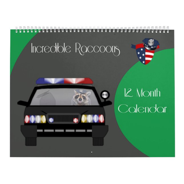 2020 12 month Racoon Calendar (Cover)
