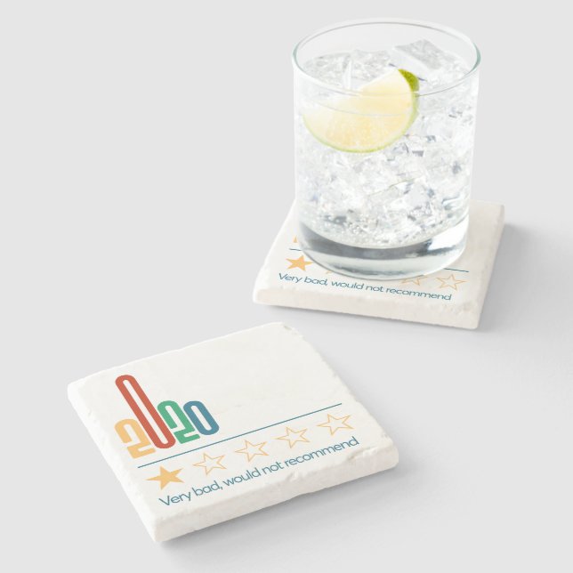 2020 1 Star Would Not Recommend New Year Stone Coaster (Side)