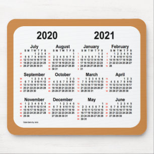 2020-2021 52 Week Calendar by Janz Peru Gold Mouse Mat
