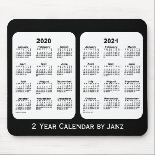 2020-2021 Black and White 2 Year Calendar by Janz Mouse Mat