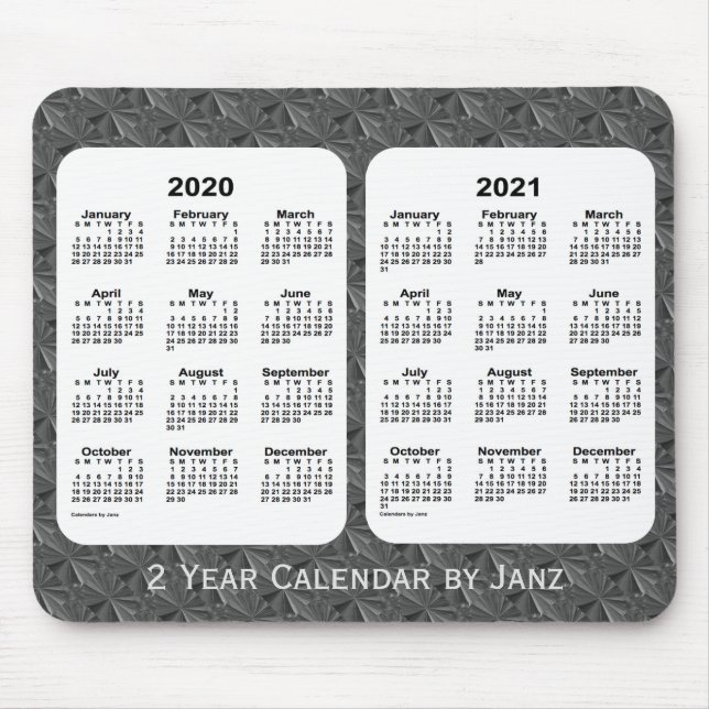 2020-2021 Black Diamonds 2 Year Calendar by Janz Mouse Mat (Front)