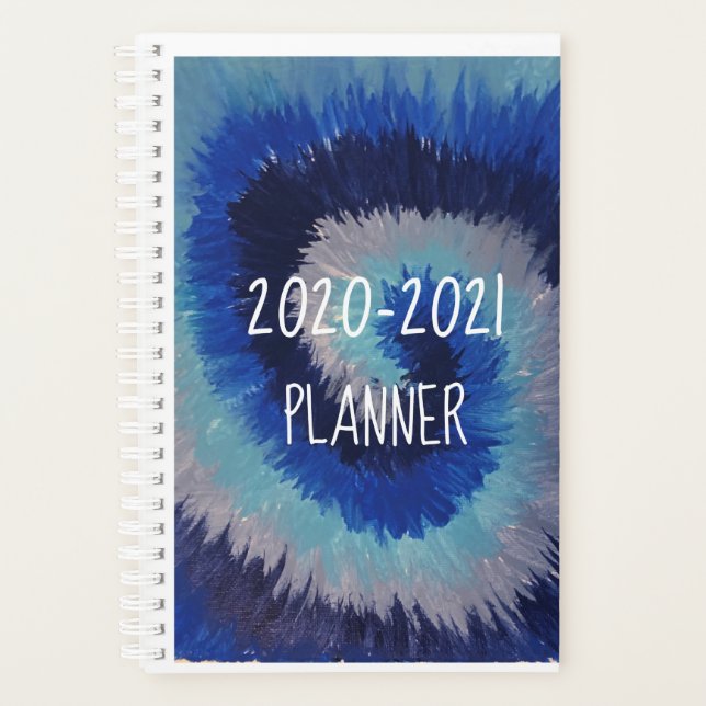 2020-2021 Blue Tie Dye Planner (Front)