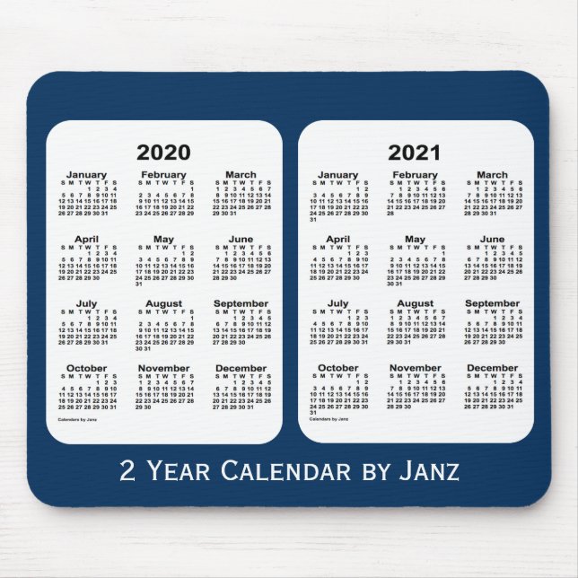 2020-2021 Police Box Blue 2 Year Calendar by Janz Mouse Mat (Front)