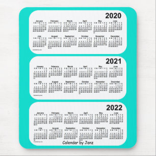 2020-2022 Turquoise 3 Year Calendar by Janz Mouse Mat