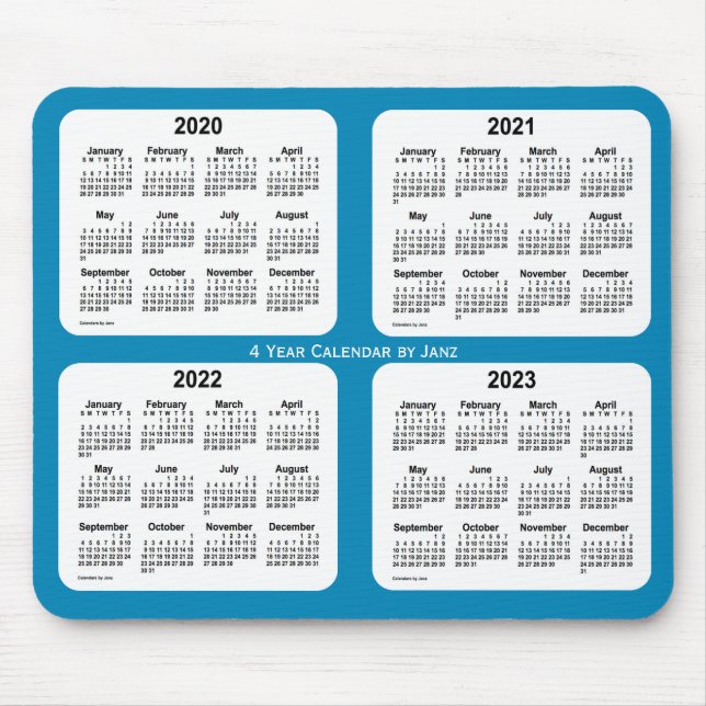 2020-2023 Steel Blue 4 Year Calendar by Janz Mouse Mat (Front)