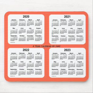2020-2023 Tomato Red 4 Year Calendar by Janz Mouse Mat