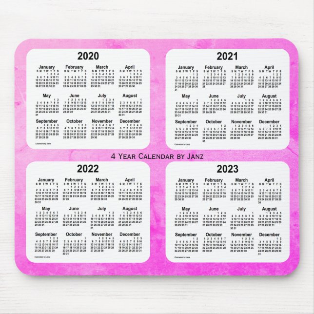 2020-2023 Violet 4 Year Calendar by Janz Faded Mouse Mat (Front)