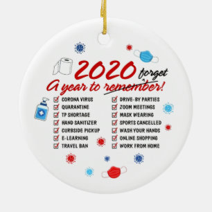 2020 A Year To Forget Quarantine Ceramic Tree Decoration