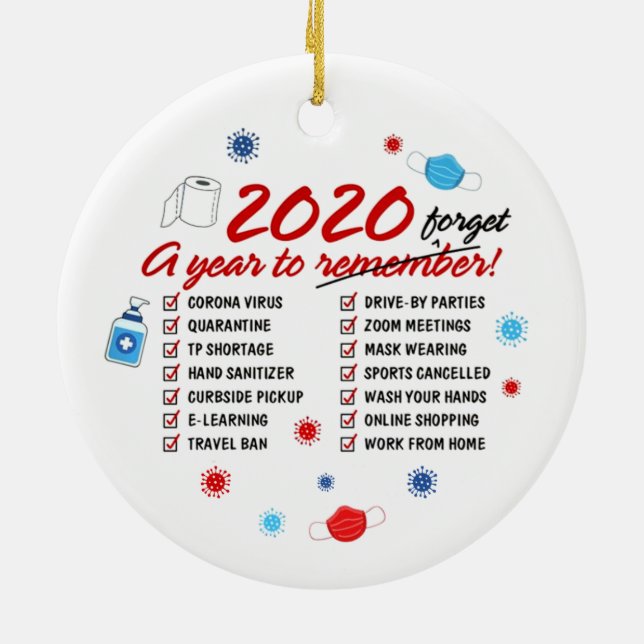 2020 A Year To Forget Quarantine Ceramic Tree Decoration (Back)