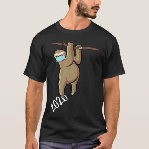 2020 Barely Hanging On Sloth With Mask On Branch T-Shirt