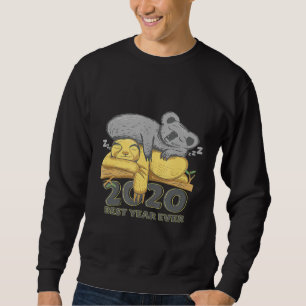 2020 Best Year Ever Cute Lazy Sloth Koala Sleepin Sweatshirt