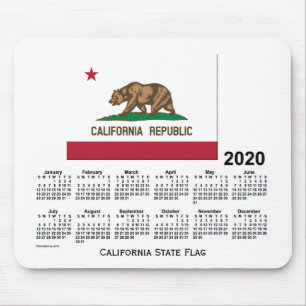 2020 Calendar by Janz California State Flag Mouse Mat