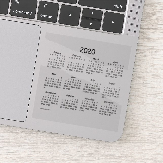 2020 Calendar by Janz Comic Sans Transparent (Detail)
